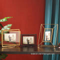 Geometric Metal Glass Photo Frame Folding Rotatable